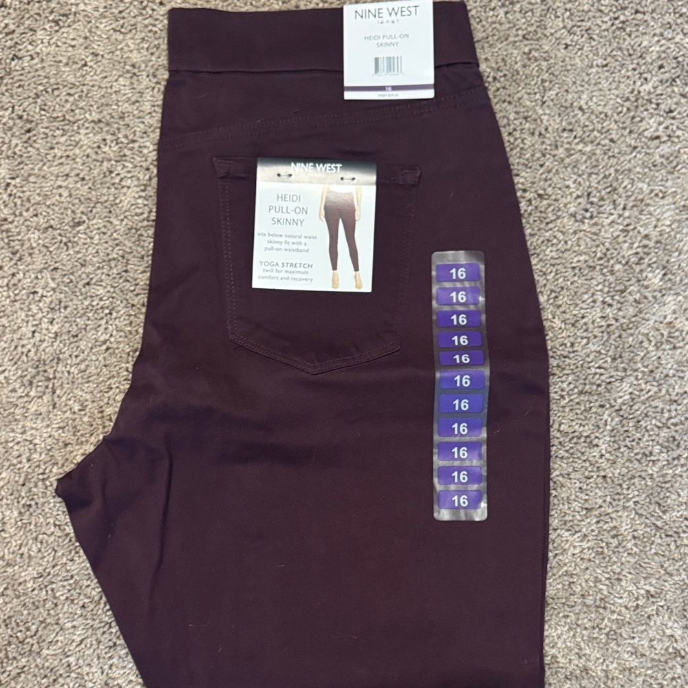 Nine West Women's Burgundy Skinny Pants
